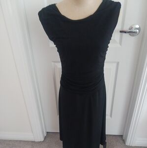 Enfocus Studio Black Ruched Sheath Midi Dress